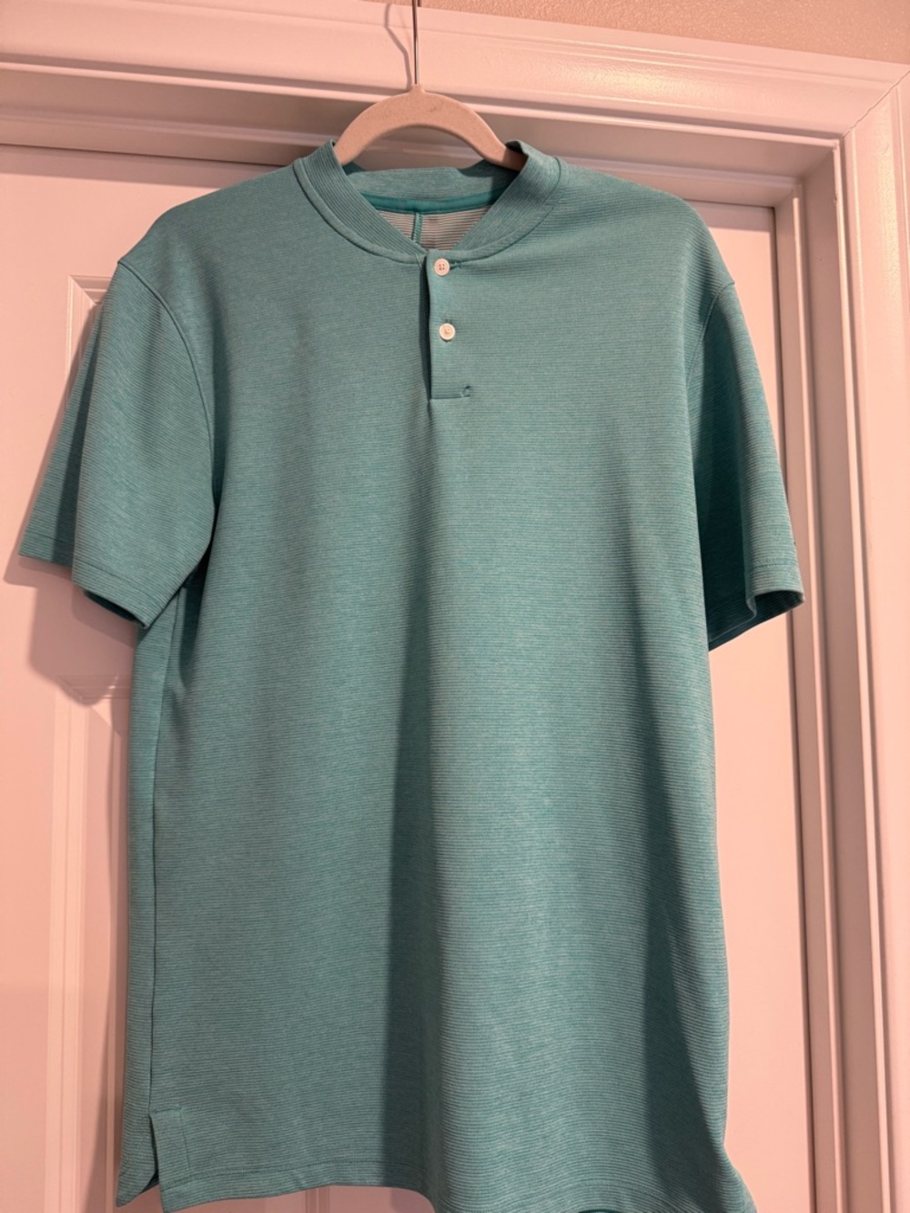 Men's tiger woods Short Sleeve Henley Shirt in Teal